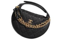 Chanel Сумка-клатч из коровьей кожи с полумесяцем, черная, женская, мини ap3943-b16288-94305