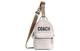 Coach Сумка Charter Soft из полированной зернистой кожи, сумка через плечо, мужская, Trumpets, цвет "меловой белый" cp127-cah