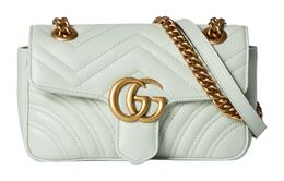 Gucci Сумка через плечо GG Marmont из кожи, женская, светло-зеленая 446744-aabzc-3401