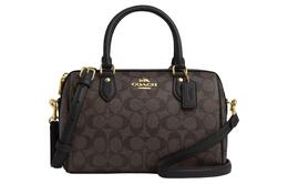 Coach Сумка из переработанной кожи, наплечная сумка, сумка через плечо, большая женская, коричнево-черная cs188-imaa8
