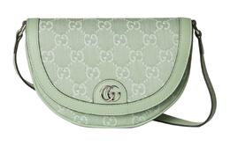 Gucci Сумка-мессенджер Ophidia Denim, женская, светло-зеленая 757309-fac8h-3446