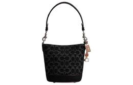 Coach Сумка-ведро из коровьей кожи Dakotah, лоскутное шитье, сумка через плечо, женская сумка небольшого размера, черная ct132-lhblk