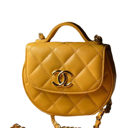 Chanel Сумка через плечо из блестящей телячьей кожи, женская, желтого цвета ap3378-b12912-no201