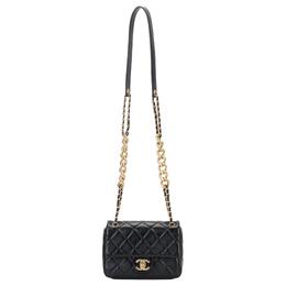 Chanel Сумка через плечо из овчины, мини, женская, черная as3109-b07633-94305