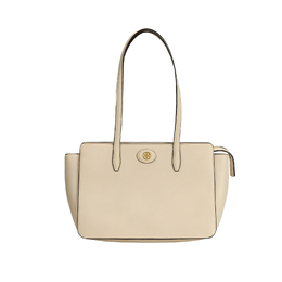 Tory Burch Сумка-шоппер Robinson Litchi Grain Leather, сумка-шоппер, дамская сумочка, сумка на плечо, маленькая женская, кремово-белая 143241-122