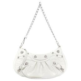Balenciaga Мини-сумка Le Cagole с цепочкой и тиснением под крокодила, белая 69581423eby9016