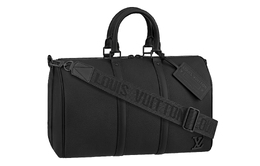 Louis Vuitton Дорожная сумка Keepall Aerogram из коровьей кожи, через плечо, мужская, черная m57088