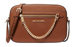 Michael Kors Сумка через плечо Jet Set из сафьяновой кожи, большого размера, женская, коричневого цвета 35s1gttc7l-luggage