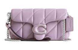 Coach Сумка через плечо из кожи полосатой наппы, маленькая, женская, светло-фиолетовая cr109-lhsf1