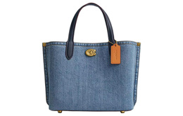 Coach Сумка через плечо Willow Denim, женская, среднего размера, цвета латуни и индиго cr708-b4in