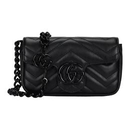 Gucci Сумка через плечо GG Marmont из кожи и смолы, женская, черная 699757-um8kv-1000