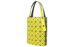 Issey Miyake Сумка-шоппер из поливинилхлоридной смолы, женская, мини-сумка, желто-зеленый и серый цвета bb41-ag812-57