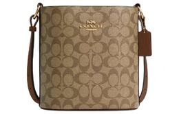 Coach Сумка-ведро Sophie Canvas с кожаными вставками, сумка через плечо, сумка-трубы, женская, золото и хаки cr154-ime74