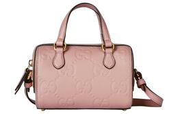 Gucci Сумка через плечо, кожаная, мини, женская, розово-бежевого цвета 790130-aac1q-5820