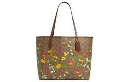 Coach Сумка-шоппер City Canvas, сумка-шоппер, сумка через плечо, женская сумка-туба цвета золота, хаки и разноцветная cr165-ime7v