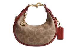 Coach Сумка из искусственной кожи с коровьей кожей, через плечо, мини, женская, коричнево-желтая и ржаво-красная cr510-b4nq4