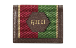 Gucci Сумка из холщовой ткани с кожаным переплетом, бумажник, визитница, женская, коричневого и разноцветного цветов 676297-ulbat-4870