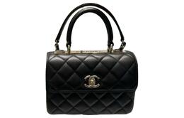 Chanel Сумка-клапан из овчины и золотистого металла, сумка на плечо, сумка через плечо, мини-сумка женская, черная as4654-y60767-94305
