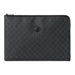 Gucci Портфель-клатч из холста с кожей, средний, унисекс, черный 792117-92tcf-1000