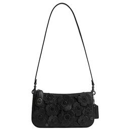 Coach Сумка Penn Cow из коровьей кожи, сумка на плечо Trumpets, женская, черная cu537-mwbk