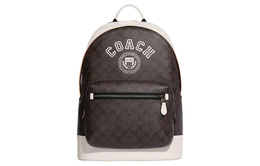 Coach Рюкзак West Cow Leather, мужской, цвета красного дерева и мелового белого cb909-qbuot