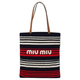 Miu Miu Сумка-шоппер из ткани, женская сумка через плечо, сине-красно-белая 5bg248_2cqn_f0ykq_v_oro
