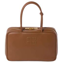 Сумка-боулинг Beau из телячьей кожи, женская, коньячного цвета Miu Miu 5bb117_2ddj_f0046_v_mon