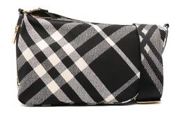 Burberry Сумка Shield из полиэстера с хлопком, через плечо, среднего размера, женская, черного и цвета слоновой кости 80876251