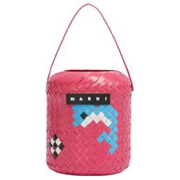 Женская сумка из полипропилена с коровьей кожей цвета фуксии Marni shmh0123a0rf081jqb20