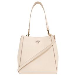 Tory Burch Сумка-ведро McGraw Litchi Grain Leather, сумка через плечо, женская, сыр, белый цвет 158499-724