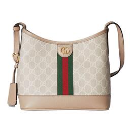 Gucci Сумка через плечо GG Supreme Canvas, женская, бежево-белого цвета, небольшого размера 781402-uulag-9682