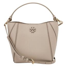 Сумка-ведро McGraw Litchi Grain Leather, сумка на плечо, сумка-мессенджер Trumpets, женская, цвет Clay Gray Tory Burch 158500-200