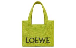 Loewe Сумка Font Tote из рафии, сумка через плечо, женская, среднего размера, пастбищно-зеленого цвета a685b61x01-1718