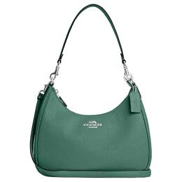 Coach Сумка Teri из зернистой кожи с полумесяцем, сумка на плечо, женская сумка-туба, серебристая и ярко-зеленая cj517-svaee