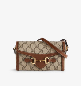 Сумка через плечо из холста Horsebit 1955 Gucci, мультиколор r04211464 | b.eb/brown sugar