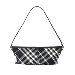 Burberry Мини-сумка на одно плечо из хлопка с овчиной, женская, с черным принтом 80952951