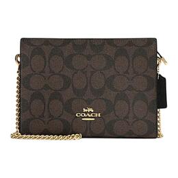 Coach Сумка через плечо из искусственной кожи с коровьим спилком, женская, коричневого и черного цветов cr239-imaa8