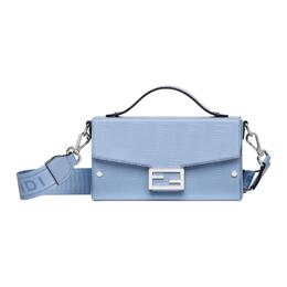 Fendi Сумка BaguetteTrunk из телячьей кожи, через плечо, мужская, небесно-голубого цвета 7va565-ajf4-f0j53