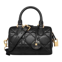 Christian Dior Сумка через плечо из телячьей кожи с узором «макроканнаж», женская, черная m1364ubol-m900