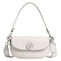 Coach Сумка-седло из коровьей кожи, сумка-седло, сумка через плечо, среднего размера, женская, розово-белая cu032-lhchk