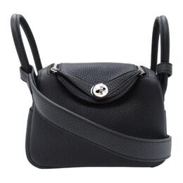 Hermes Сумка-мессенджер Lindy Clemence Bullock Leather Portable Crossbody, женская, мини, 89 Noir, черная h085956ck89