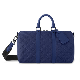 Мужская дорожная сумка KeepallBandoulière Taurillon из коровьей кожи Louis Vuitton, темно-синий m11691 | dark blue