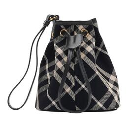 Burberry Сумка унисекс из хлопка с отделкой из телячьей кожи, черная 80951181
