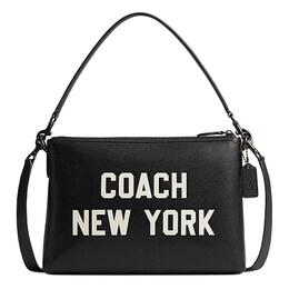 Coach Сумка Relay из коровьей кожи, сумка через плечо, большая, унисекс, черная cu107-blk