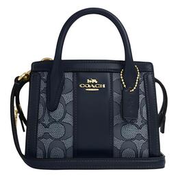 Coach Сумка через плечо, мини-сумка из культового жаккарда с изысканной телячьей кожей, синяя cu986-imx1x
