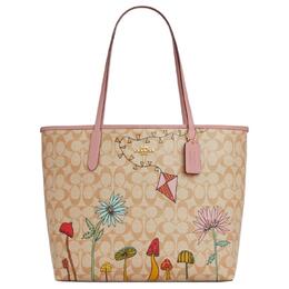 Coach Сумка-шоппер City Coated Canvas, сумка для покупок, сумка через плечо, женская сумка-туба светло-хаки cu392-imot4