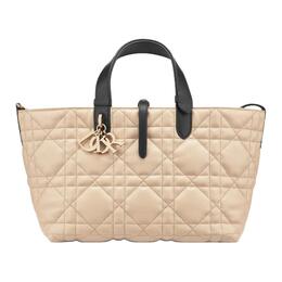 Christian Dior Сумка среднего размера из коровьей кожи с плетеным узором на одно плечо, женская, бежево-черные, веревочные m2821osiy-m963
