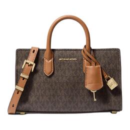Michael Kors Сумка через плечо, кожаная, очень маленькая, женская, темно-коричневого цвета 32f4getc0b-brn-acorn