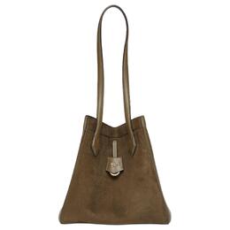 Fendi Сумка-оригами из козьей кожи, женская, темно-зеленая 8bh414-as79-f1ppt