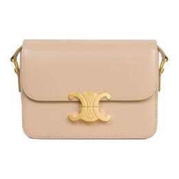 Сумка через плечо Triomphe из блестящей коровьей кожи, женская, цвет "Oats Beige" Celine 188423bf4-02eu